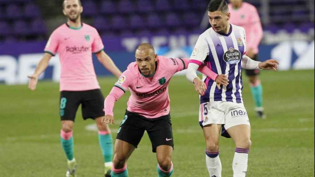 Braithwaite, en una acción ante el Valladolid | EFE