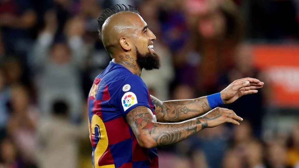 Una foto de Arturo Vidal durante el partido ante el Sevilla / EFE