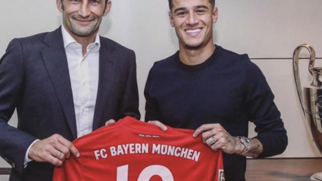 Una foto de Philippe Coutinho presentado como jugador del Bayern de Munich / Twitter