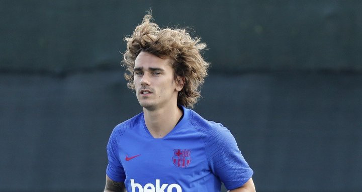 Antoine Griezmann en un entrenamiento con el Barça EFE