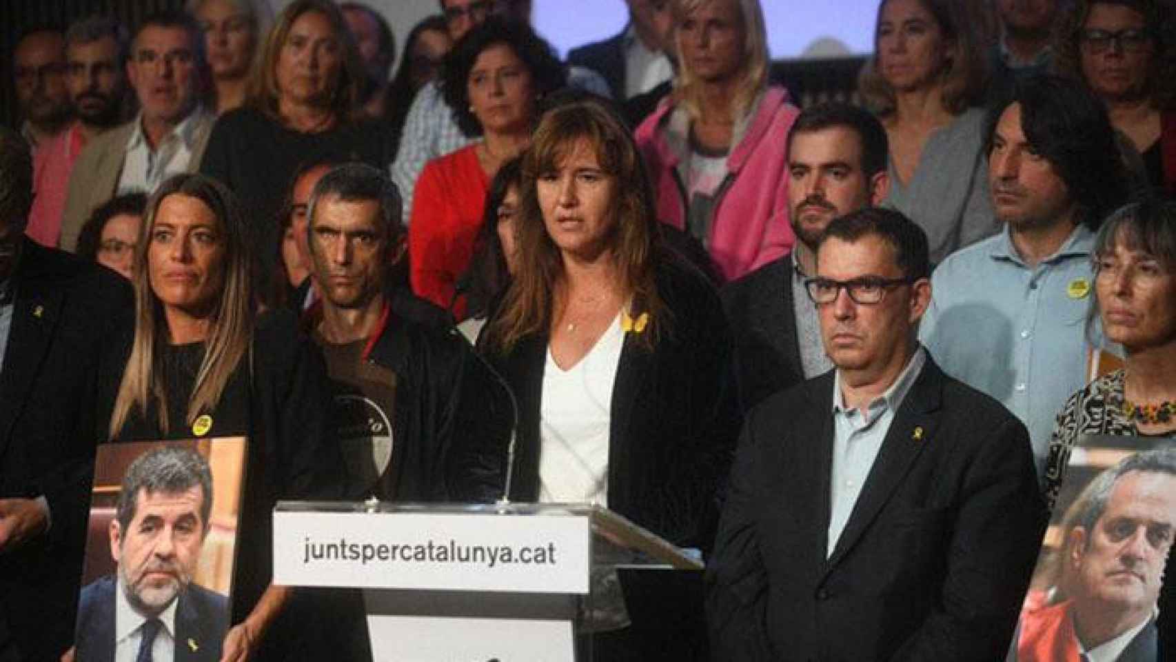 Acto de Junts per Catalunya, liderado por Laura Borràs, tras las movilizaciones por la sentencia del 1-O / JXCAT