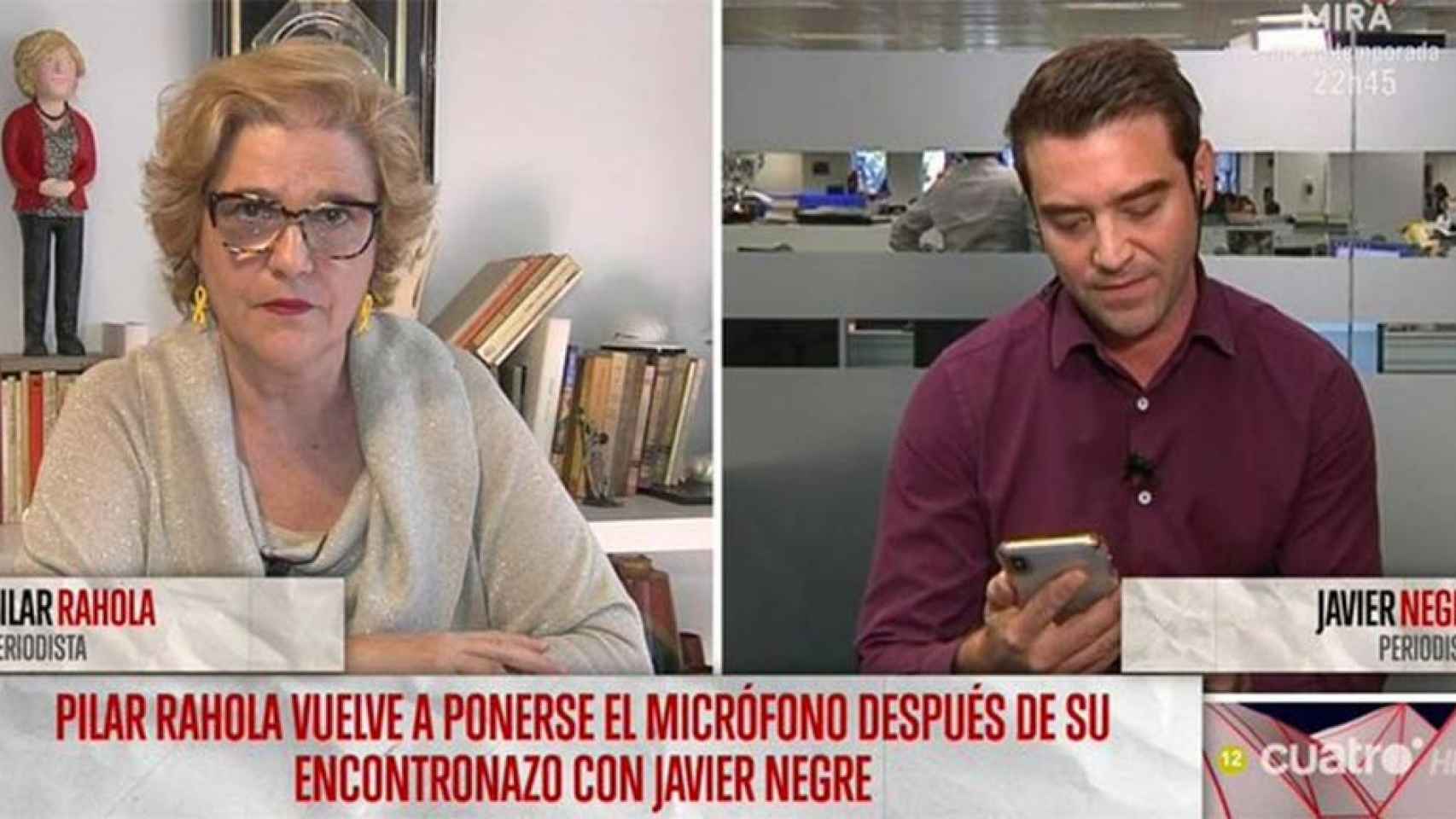 Rahola y Negre, discutiendo en el programa 'Todo es mentira', de Cuatro