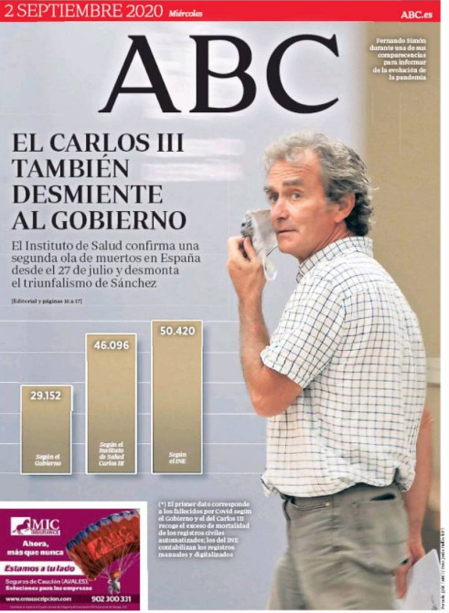 Portada del diario 'ABC' del miércoles 2 de septiembre de 2020 / KIOSKO.NET