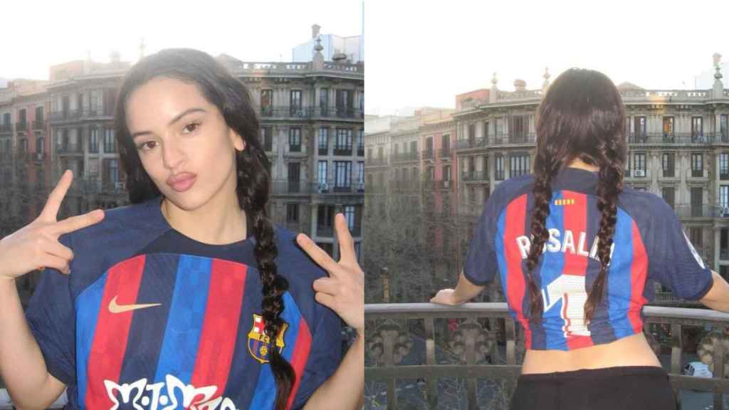 Rosalía con la camiseta del Barça