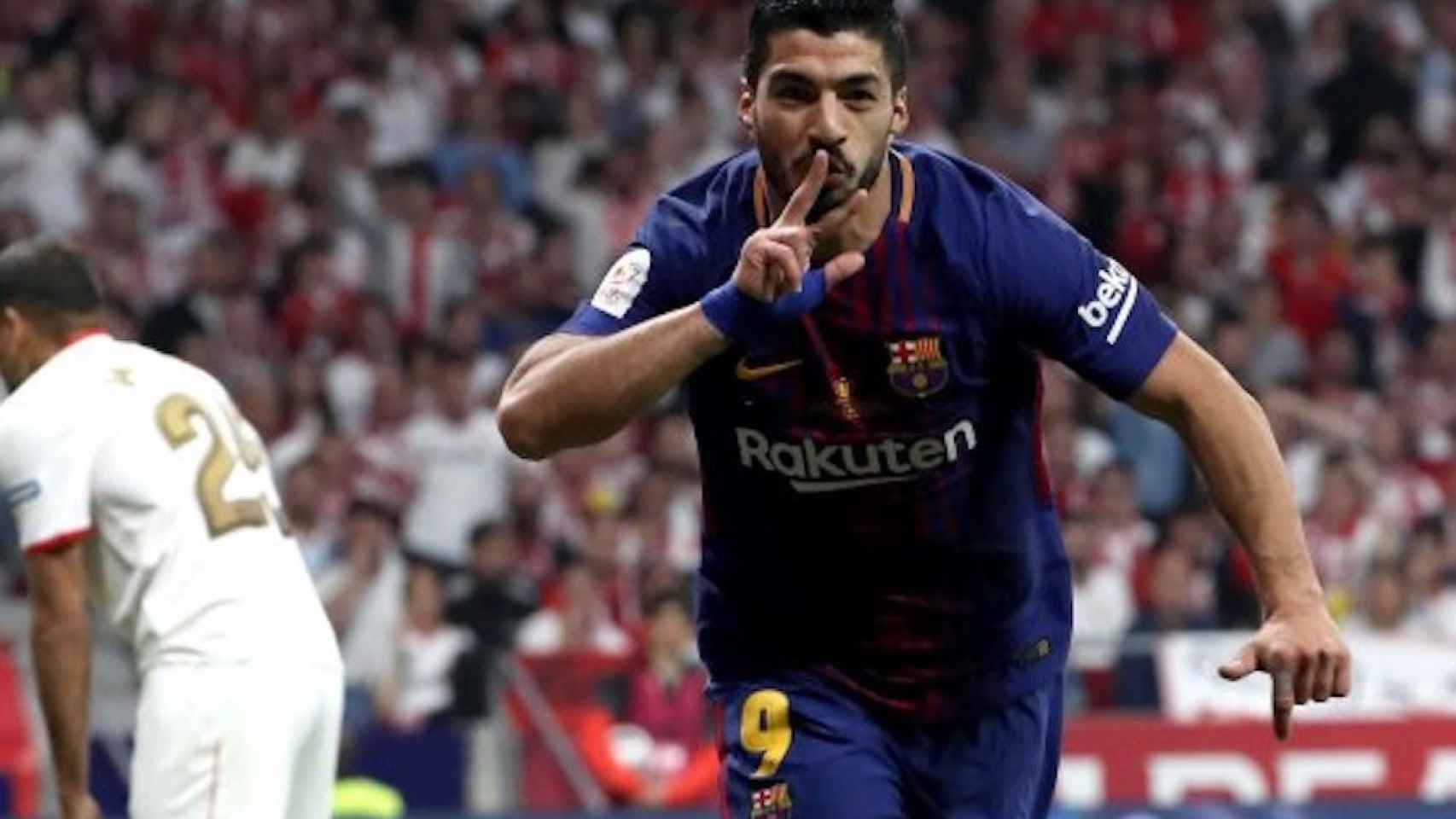 Una foto de archivo de Luis Suárez en la última final de la Copa del Rey del Barça / EFE