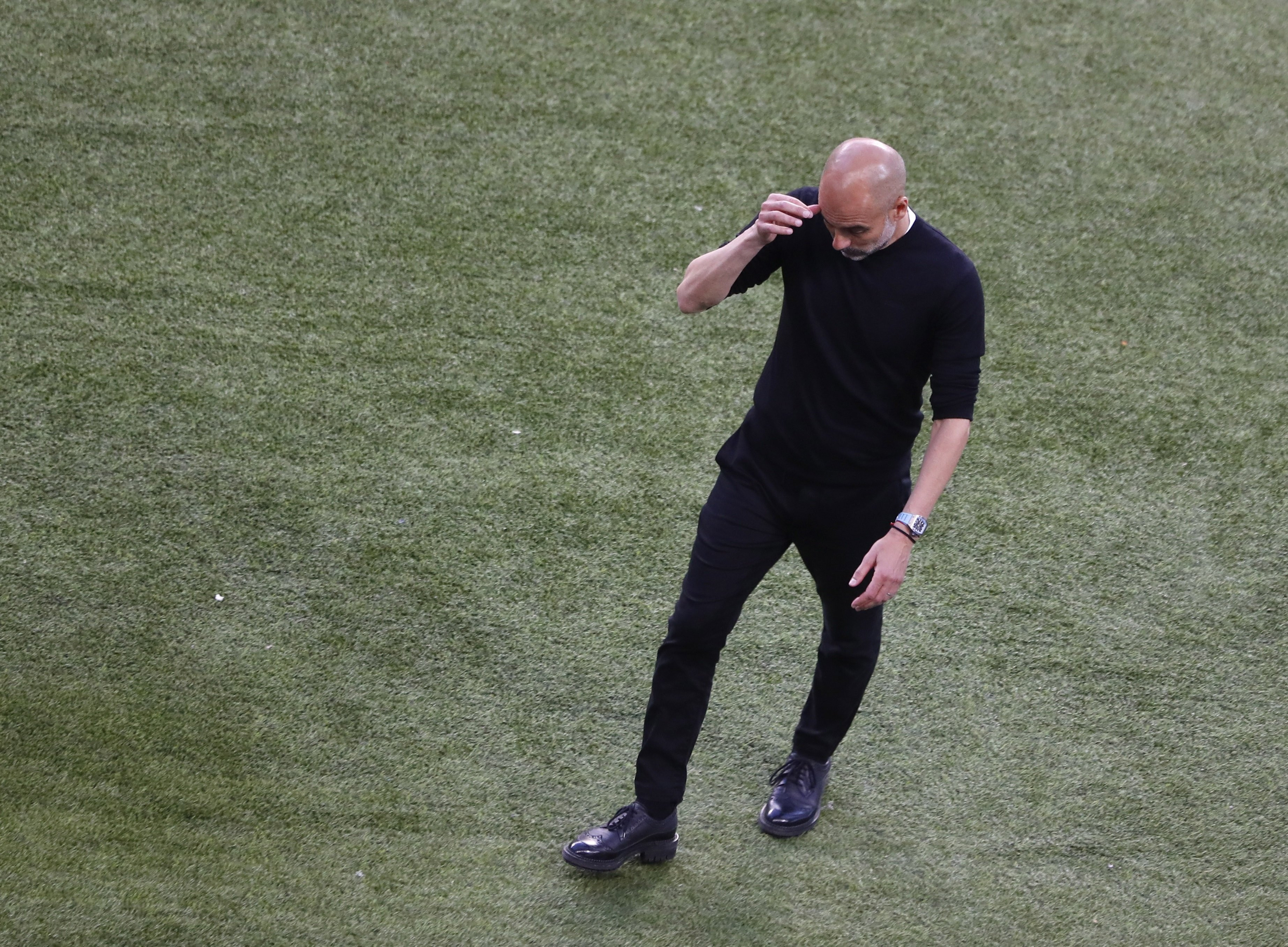 Pep Guardiola, en un partido con el City esta pasada campaña / EFE