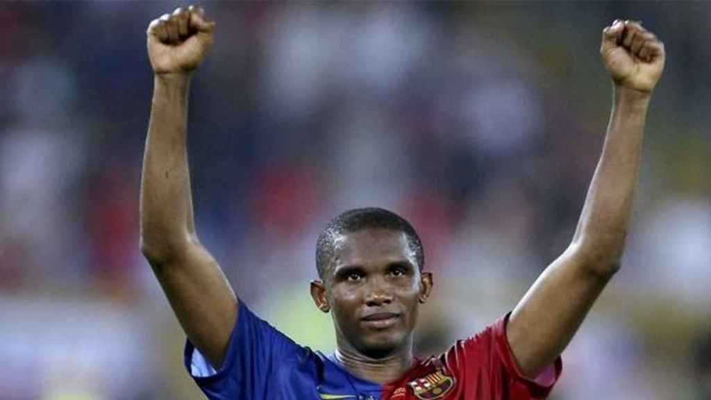 Samuel eto'o en su última temporada como jugador del Barça / EFE