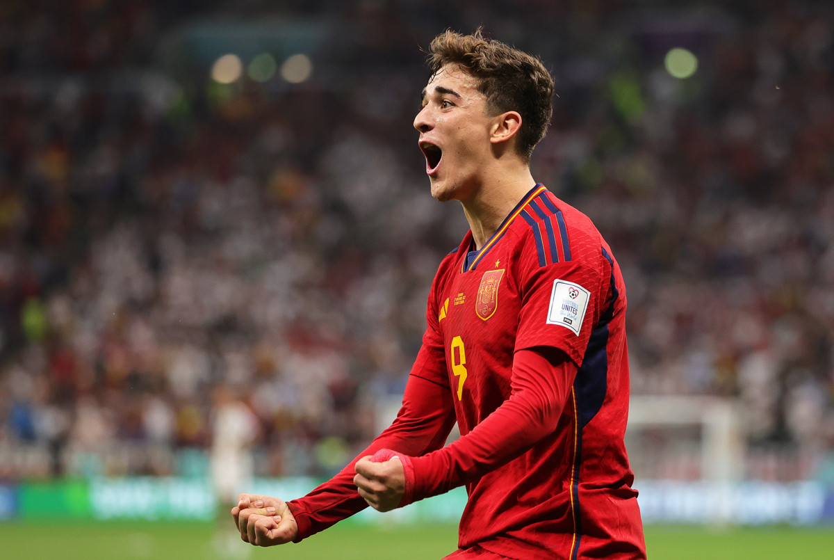 Gavi, celebrando el gol de España contra Alemania / EFE