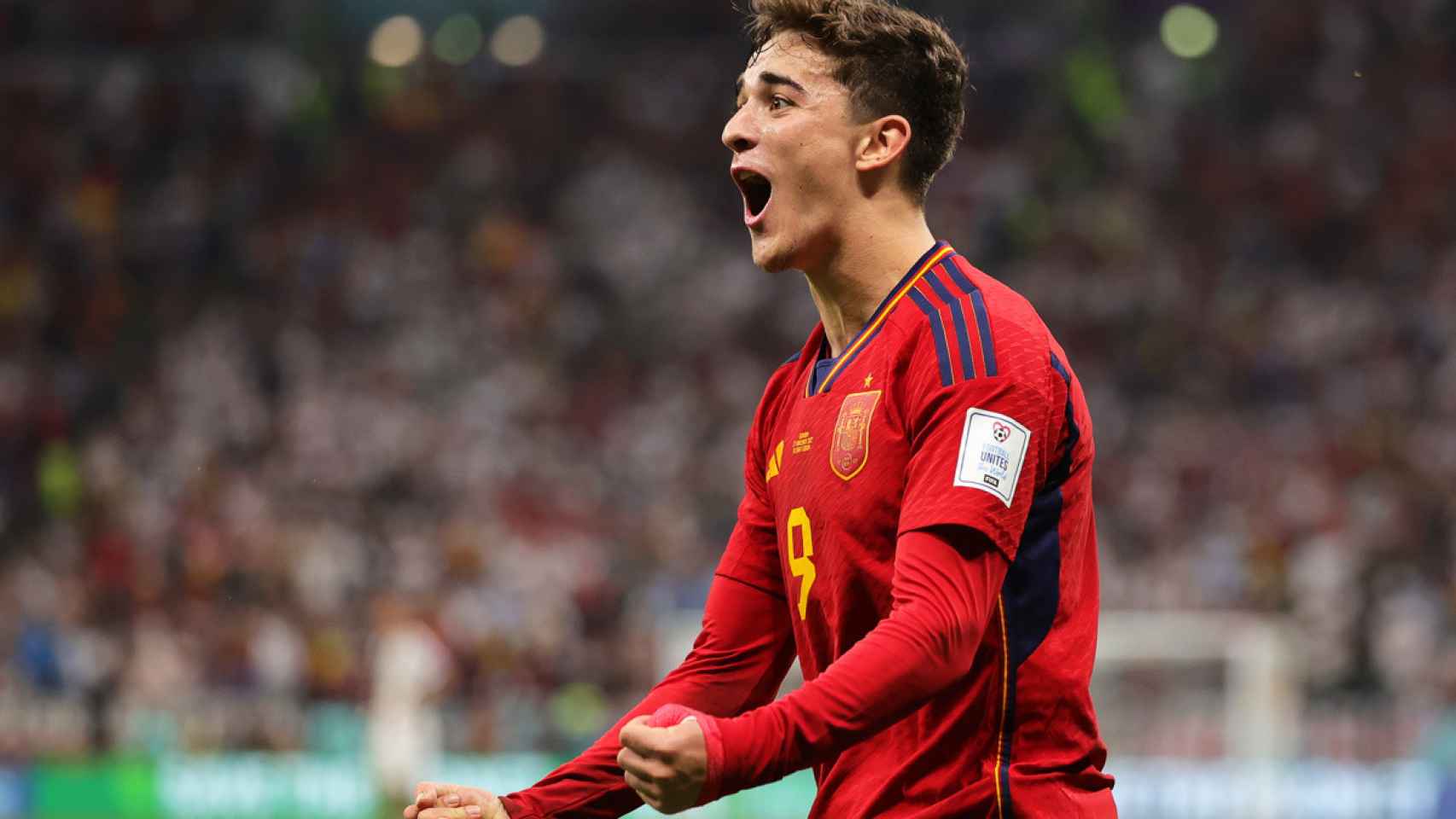 Gavi, celebrando el gol de España contra Alemania / EFE