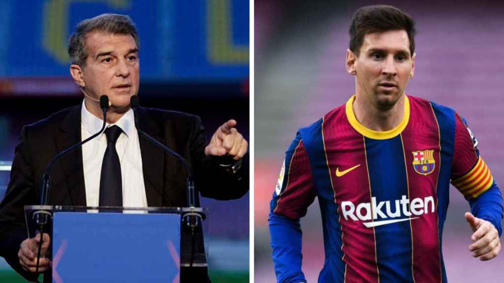 Laporta y Messi, en un fotomontaje / Culemanía