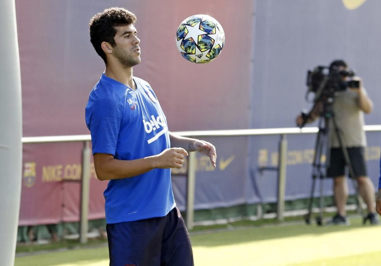 Una foto de Carles Aleñá durante un entrenamiento del Barça / FCB