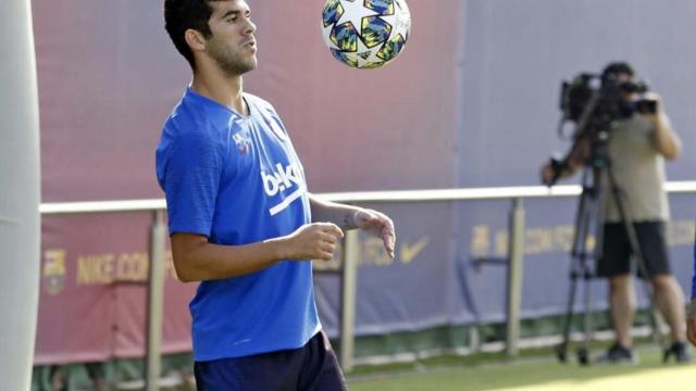 Una foto de Carles Aleñá durante un entrenamiento del Barça / FCB
