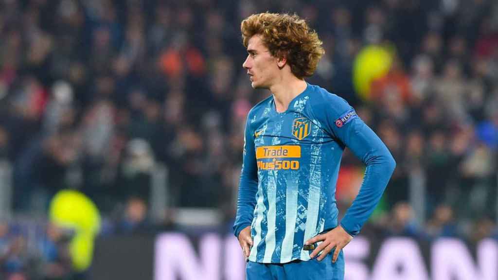 Antoine Griezmann en el Atlético de Madrid tras la eliminación de la Champions League / EFE