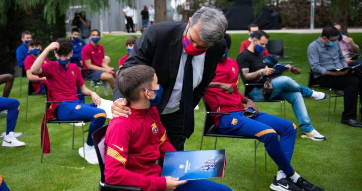 Laporta en un acto de La Masía / FC Barcelona