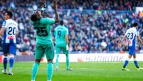 Vinicius Junior lamentando una ocasión contra el Espanyol / EFE