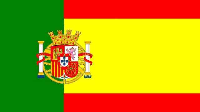 Montaje con las banderas de Portugal y España