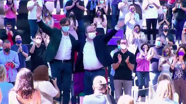 Salvador Illa y Miquel Iceta, en la Fiesta de la Rosa del PSC