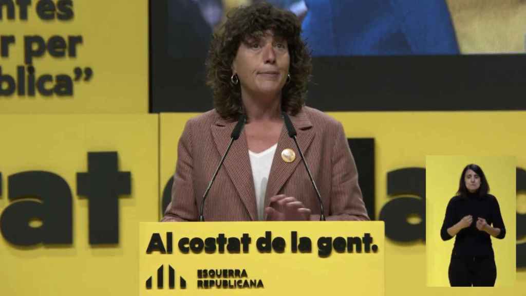 La 'consellera' de Agricultura, Teresa Jordà, en un mitin de ERC. Temporeros / ERC