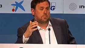 El líder de ERC, Oriol Junqueras, durante su intervención XXXI Reunión del Círculo de Economía