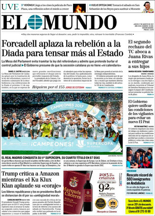 Portada de 'El Mundo' del 17 de agosto de 2017 / CG