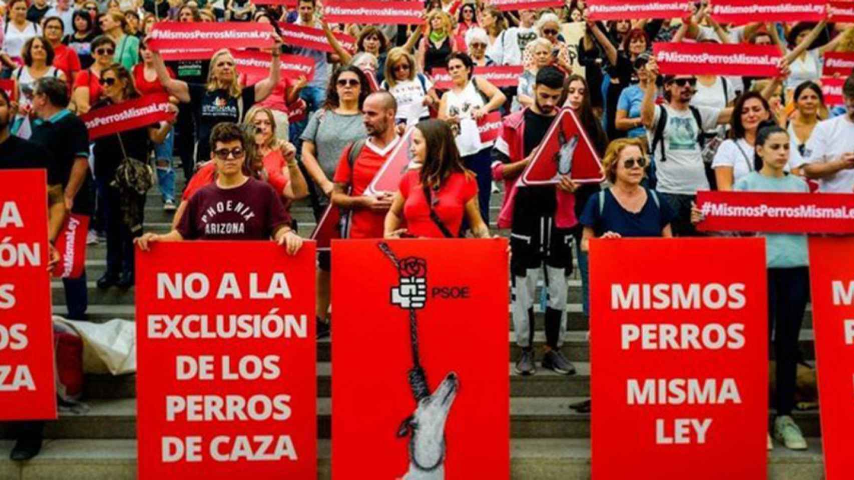 Protesta contra la exclusión de los perros de caza de la ley de protección animal / ANIMA NATURALIS