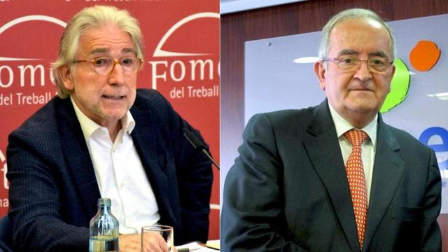 El presidente de Foment del Treball, Josep Sánchez Llibre (i), y el de Pimec, Josep González (d) / CG