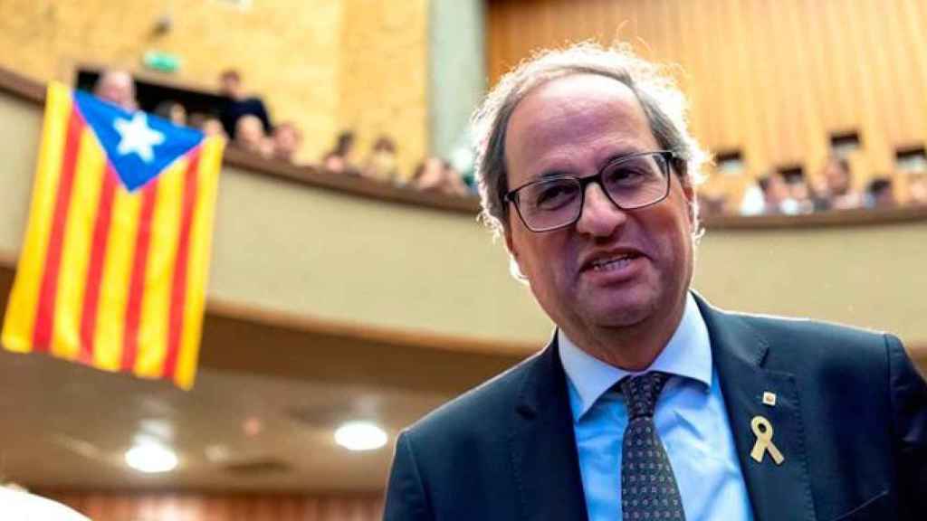 El presidente de la Generalitat, Quim Torra, ha conocido la milmillonaria indemnización que Acciona le reclama por ATLL en pleno 'road show' en Suiza / EFE