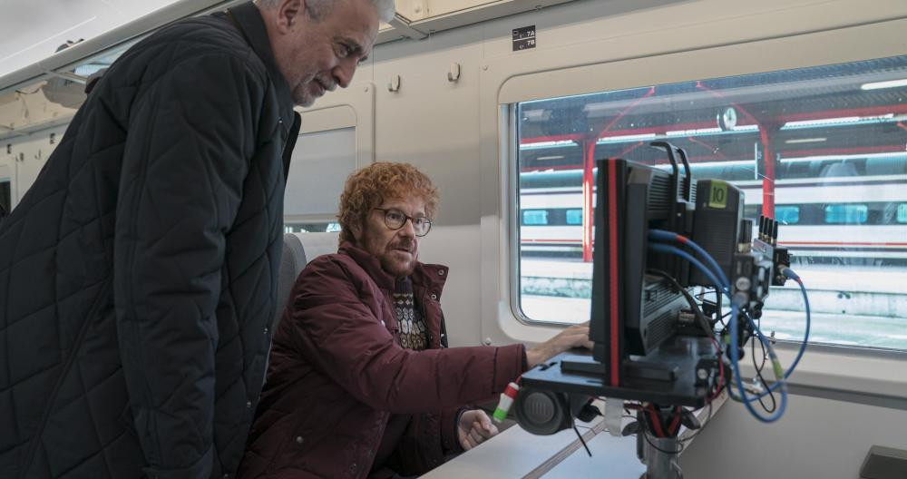 Santiago Segura y Leo Harlem, en el rodaje de 'A Todo Tren: Destino Asturias'