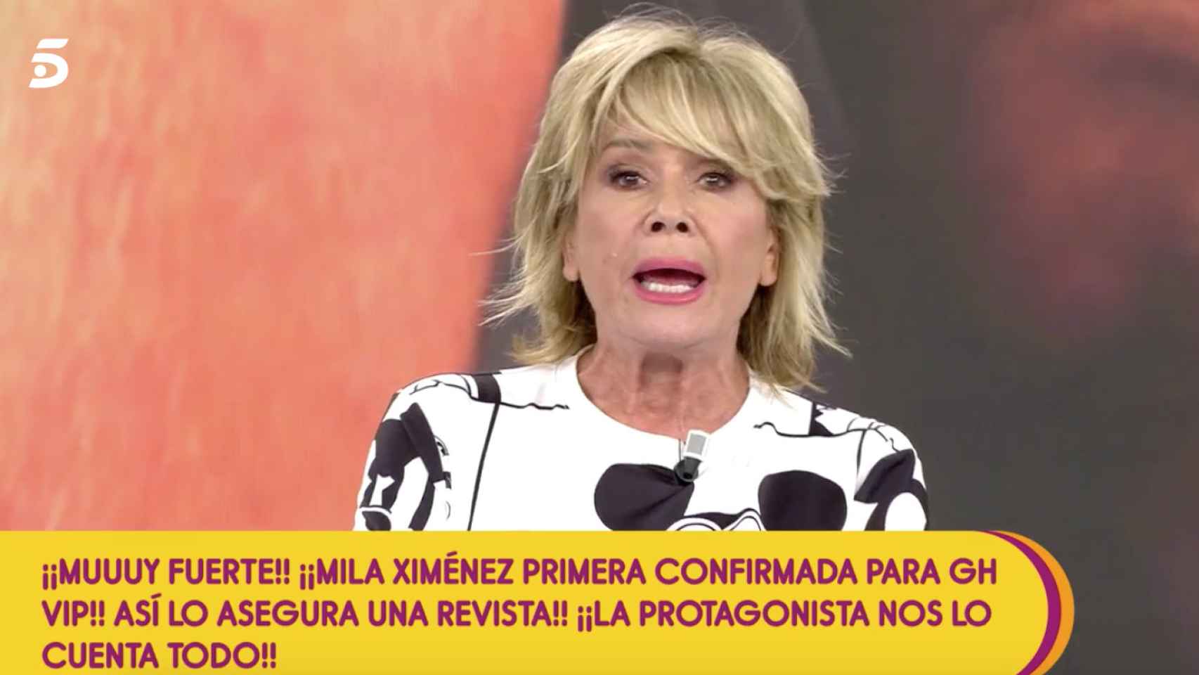 La periodista Mila Ximénez habla de su entrada en el reality de Mediaset 'GH VIP' / MEDIASET