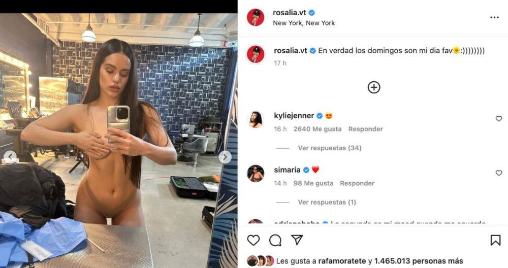 Publicación de Rosalía en Instagram / @rosalia.vt