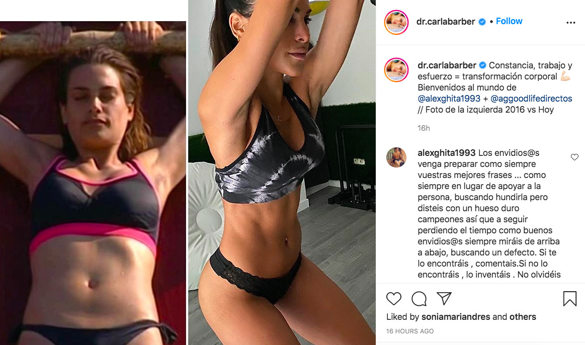 Carla Barber enseña el cambio físico que ha experimentado su cuerpo / INSTAGRAM