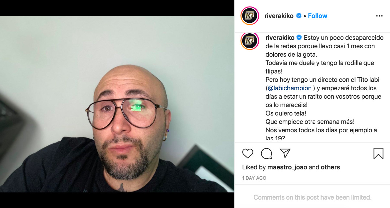 Kiko Rivera desvela que está siendo víctima de un doloroso ataque de gota / INSTAGRAM