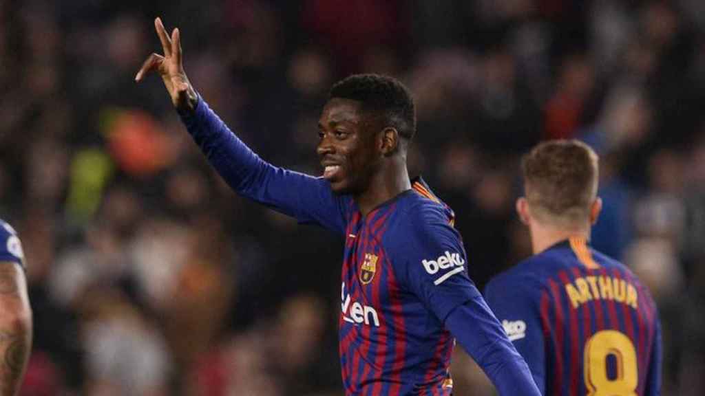 Una foto de Dembelé celebrando un gol / EFE