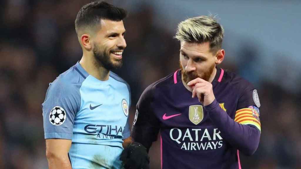 Leo Messi, junto a Agüero en un Barça-City | EFE