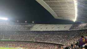 La zona de las obras de la tercera gradería durante un partido en el Camp Nou / Víctor Malo - CULEMANIA