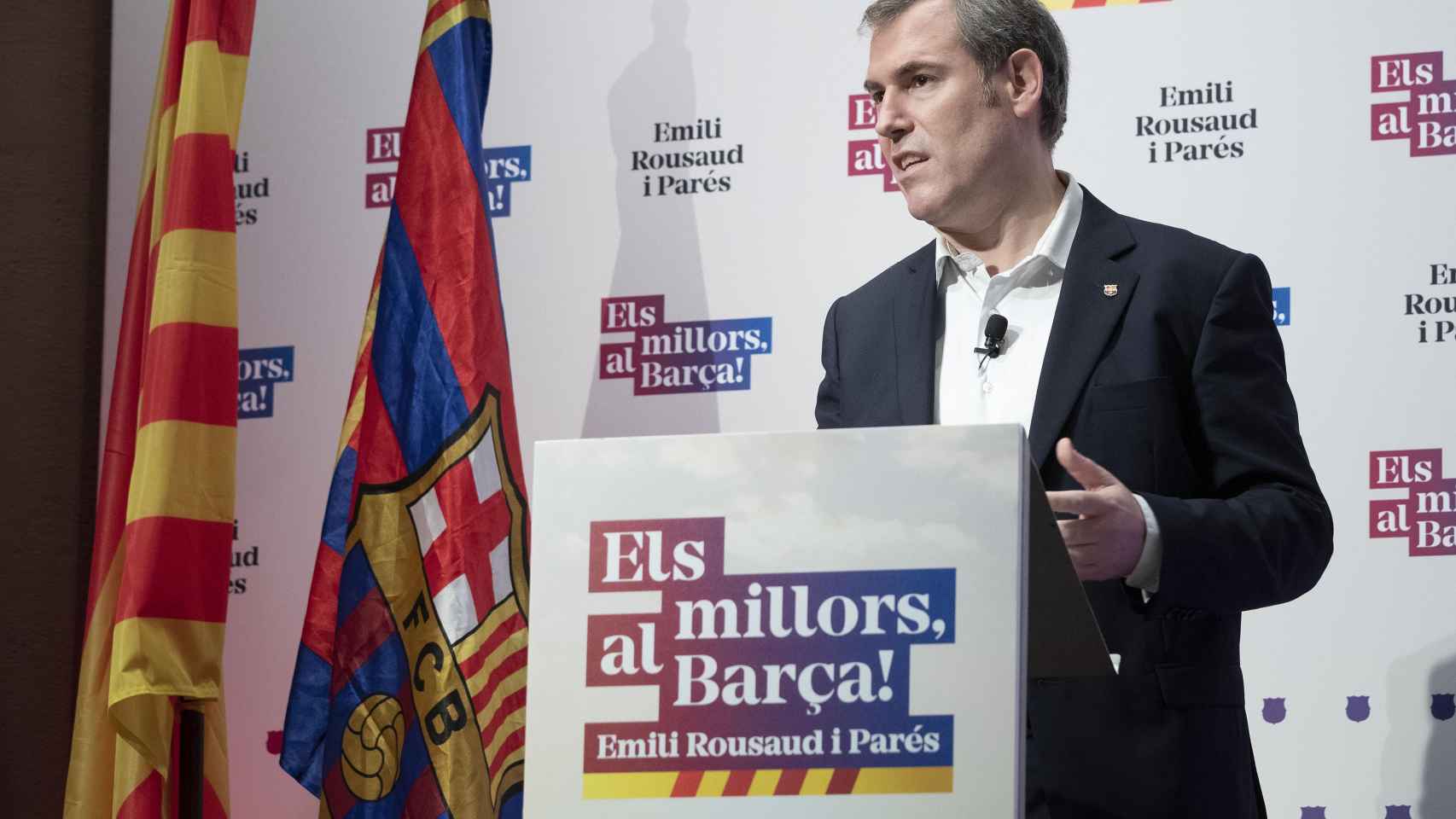 Emili Rousaud en un acto de su precandidatura / 'Els millors, al Barça'