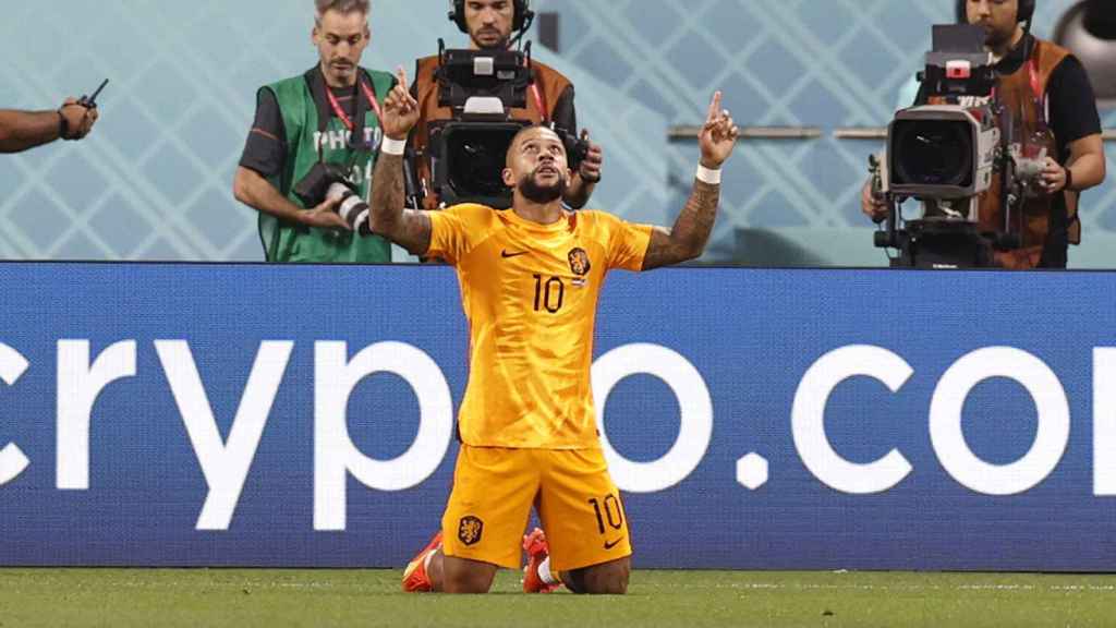 Memphis Depay, celebrando un gol con Países Bajos en el Mundial de Qatar / EFE