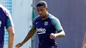 Malcom durante un entrenamiento del Barça / EFE