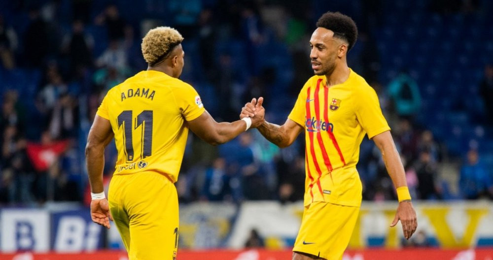 Adama Traoré y Aubameyang, dos de los jugadores que vivirán su primer clásico con el Barça / FCB