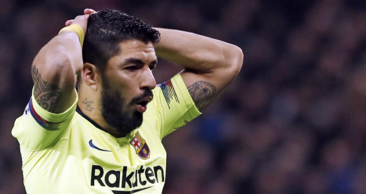 Una foto de Luis Suárez lamentando una ocasión en Old Trafford / FCB