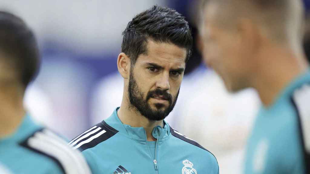 Isco, durante un entrenamiento del Real Madrid, en la previa de la final de Champions League / EFE