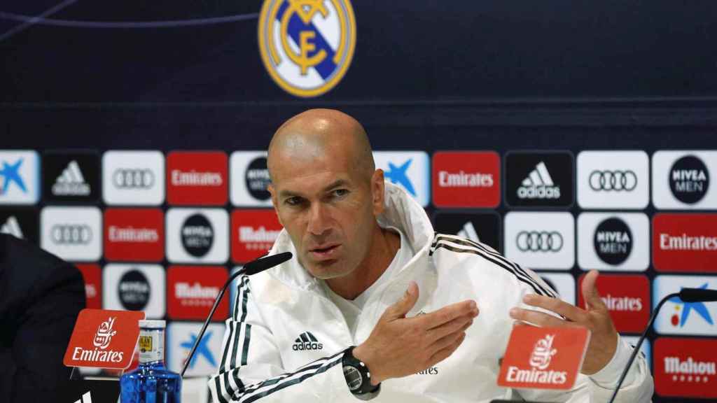 Zinedine Zidane en una rueda de prensa con el Real Madrid / EFE