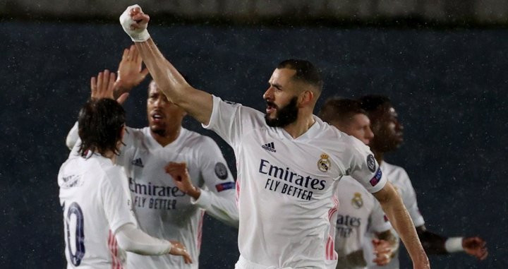 Benzema, celebrando su gol ante el Chelsea | EFE