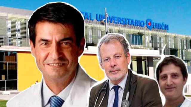 De izquierda a derecha: Doctor Manuel Sánchez, médico del rey Emérito, José ángel Cabrera, cardiólogo y Alberto Fortaleza, cirujano