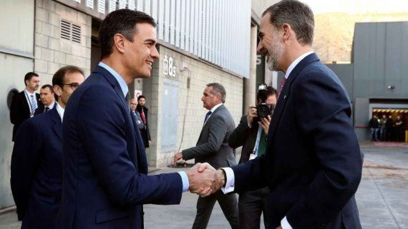 Imagen de Pedro Sánchez y el rey Felipe VI en las instalaciones de Fira de Barcelona