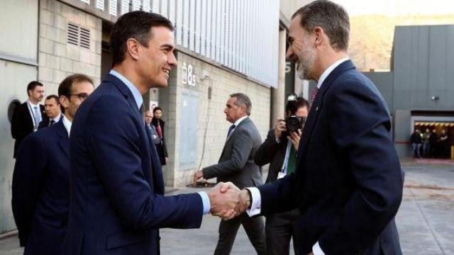 Imagen de Pedro Sánchez y el rey Felipe VI en las instalaciones de Fira de Barcelona