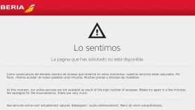 La web de Iberia, con problemas.