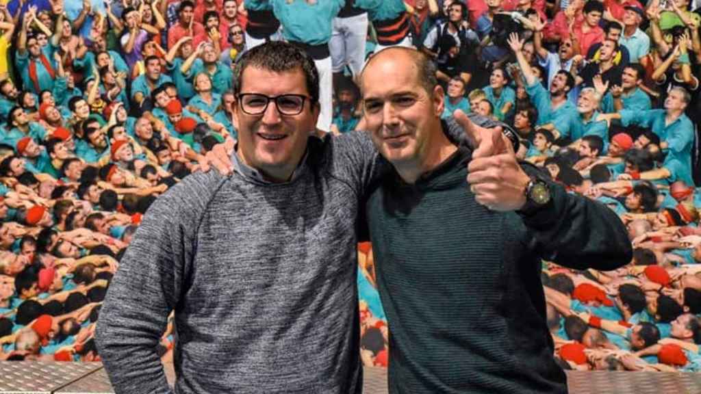 Carles Mata y Sisco Benet, presidente y cap de colla de Castellers de Vilafranca