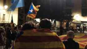 Manifestantes durante los actos independentistas del Fossar de les Moreres de Barcelona con motivo de la Diada / PABLO MIRANZO