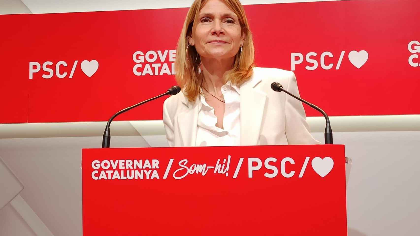 La viceprimera secretaria del PSC, Lluïsa Moret, en rueda de prensa / EUROPA PRESS